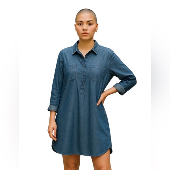 Old Navy Dresses & Skirts - Old Navy Denim long sleeve shirt dress Size Medium